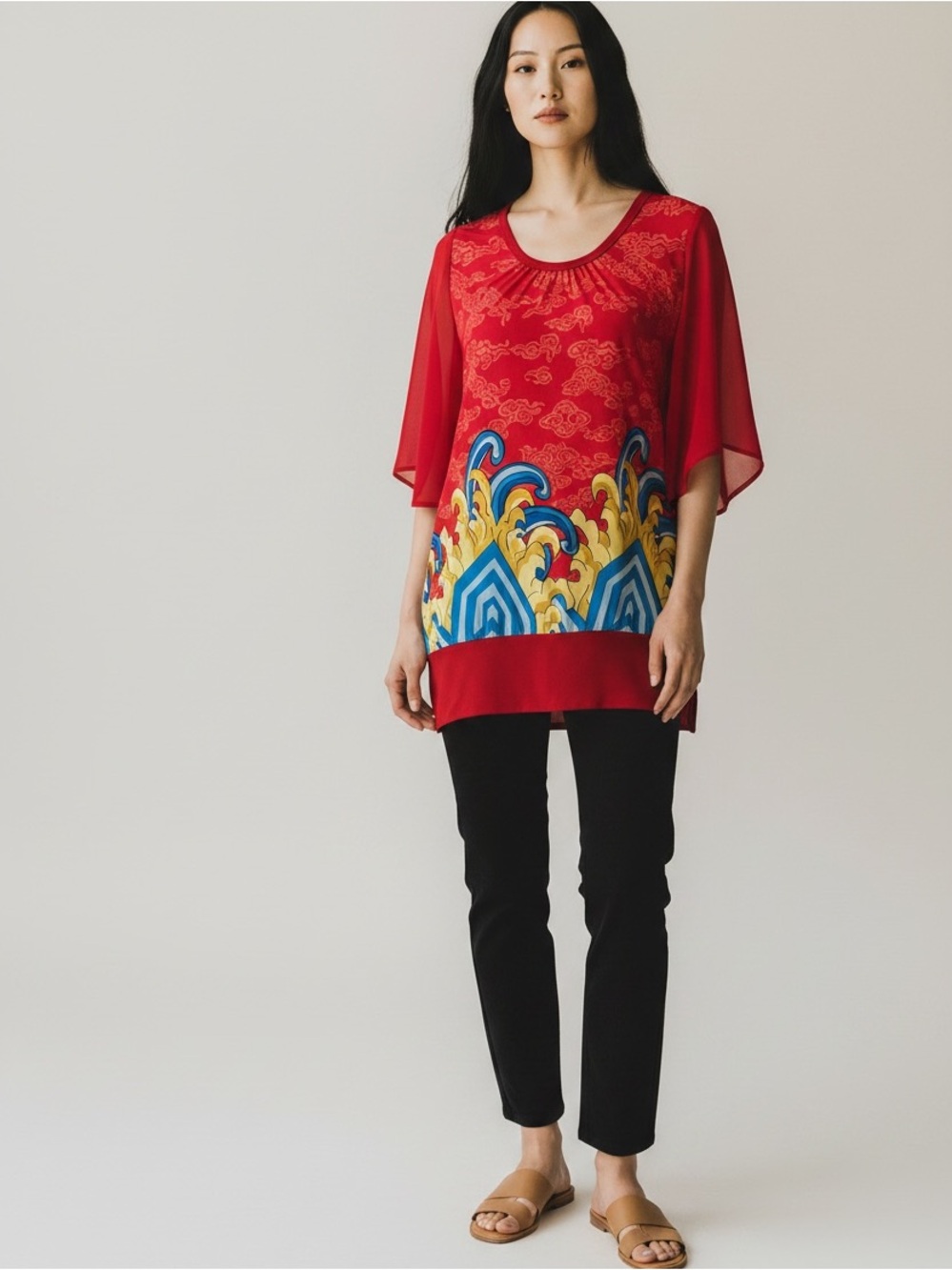 NWOT Graphic Art Tunic by Designer Michael Volbracht, Made in Canada  size XS